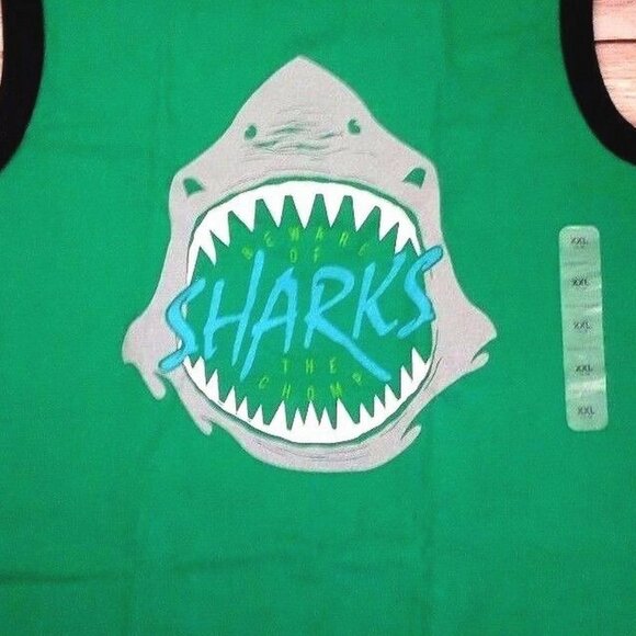 Nwt Gap Kids Boys 14-16 green Shark Tank sleeveless tee, T-Shirt - Picture 2 of 2